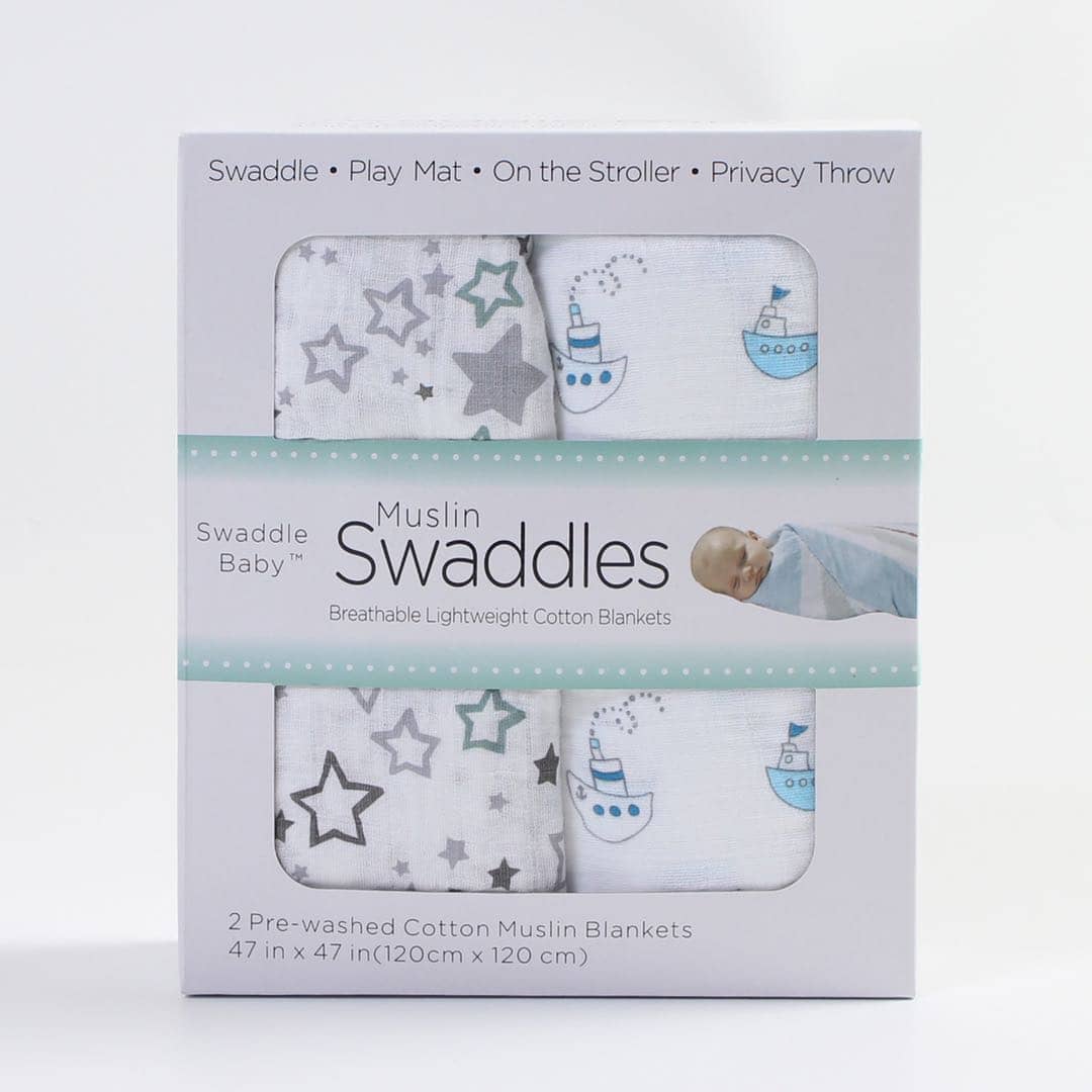 Earth Bebe 2-Piece Bamboo Swaddle Blankets
